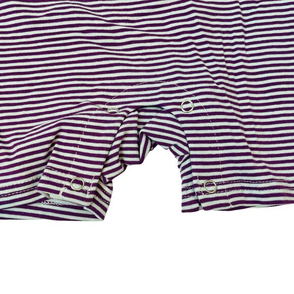 NWT 3M Itsy Bitsy Purple Stripe Football Romper - Picture 4 of 4
